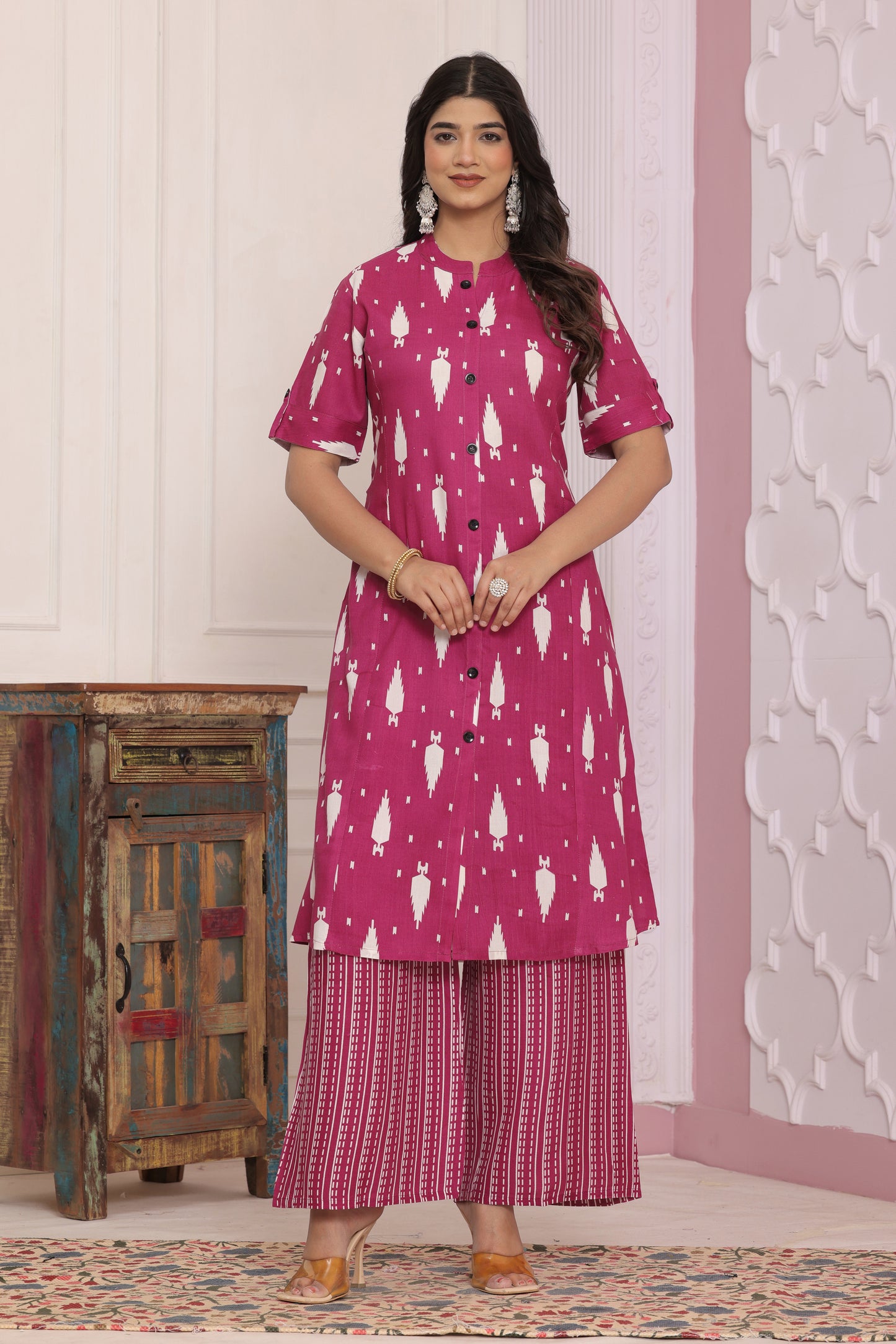 Elegant Rayon Printed Kurti Set