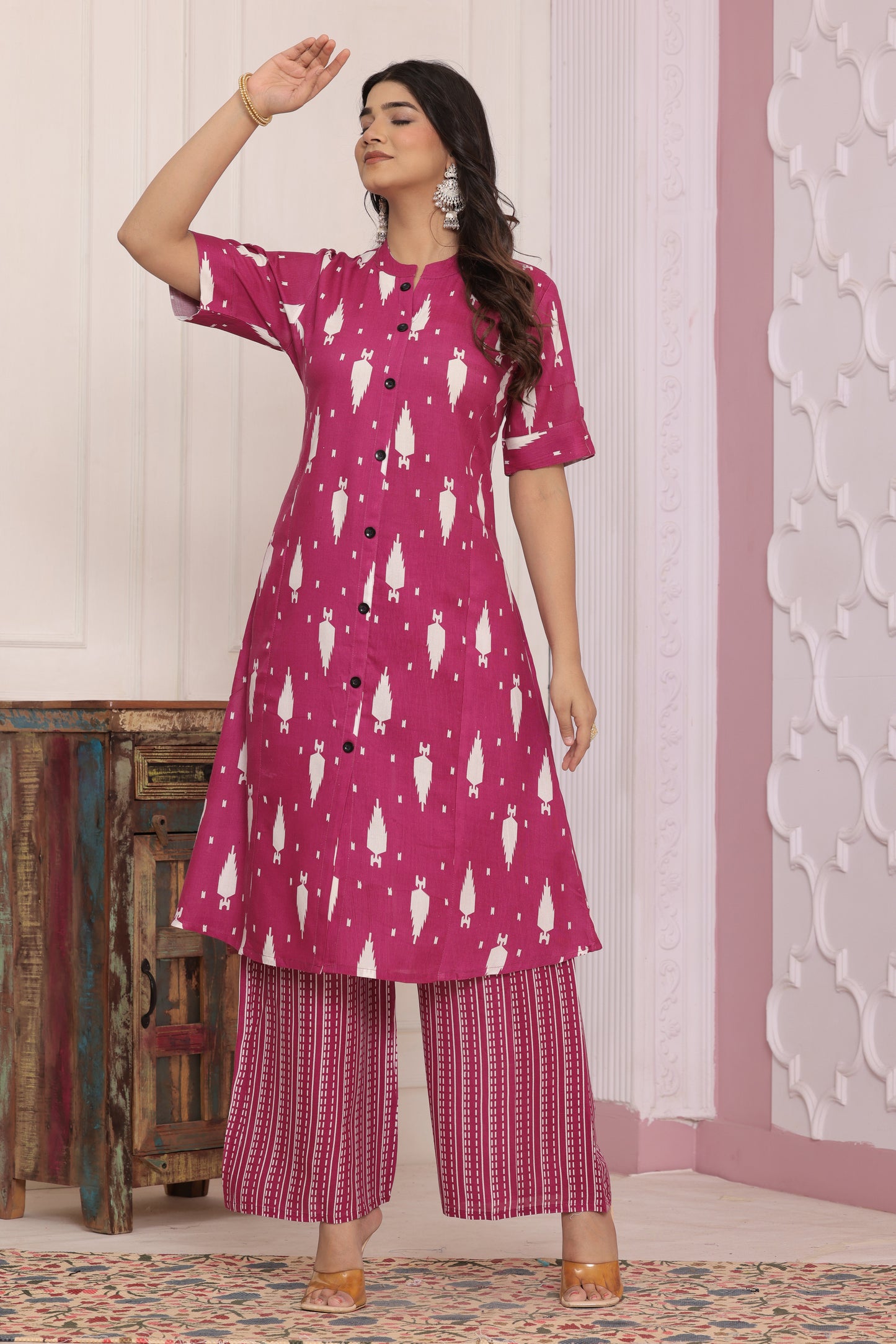 Elegant Rayon Printed Kurti Set