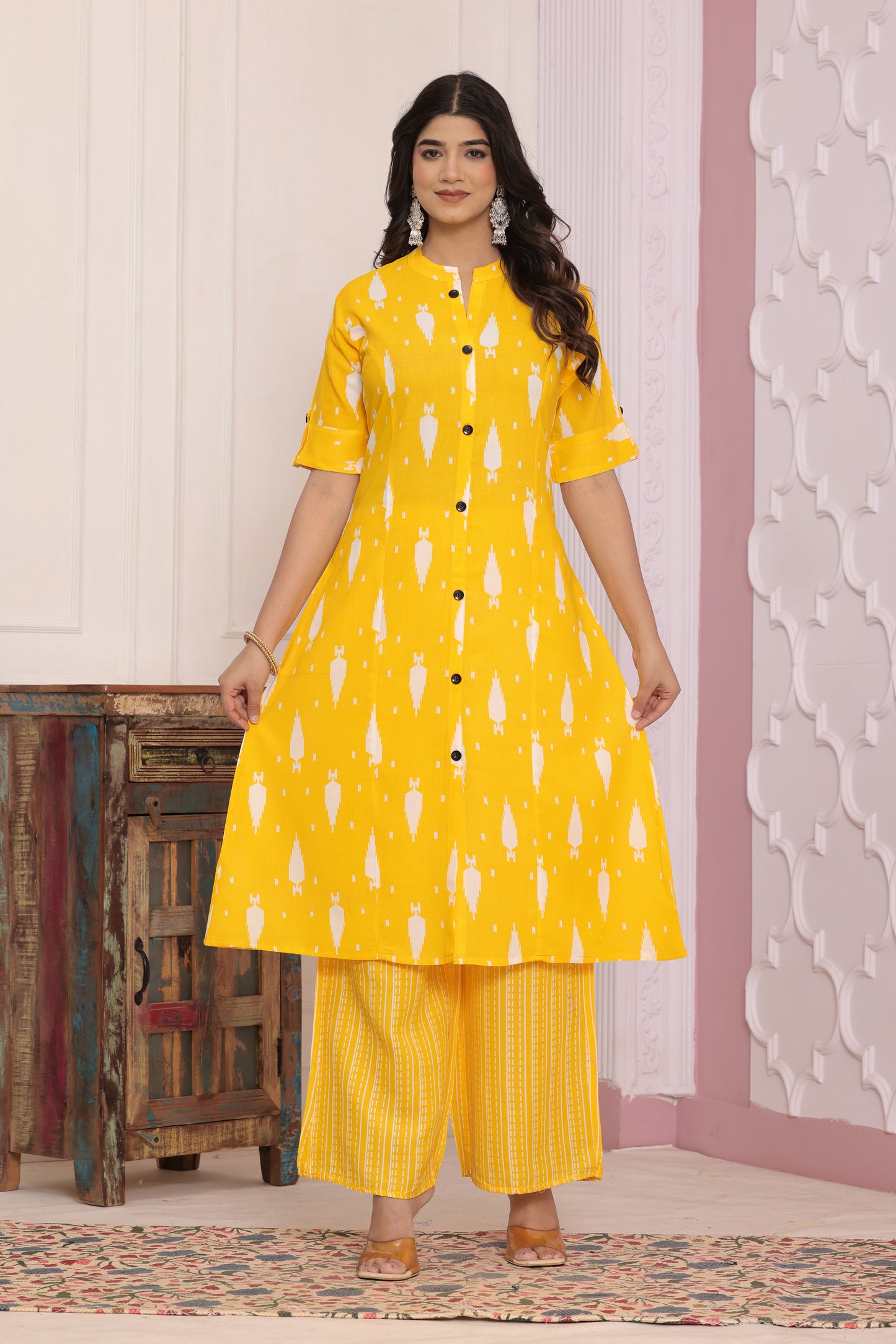 Elegant Rayon Printed Kurti Set