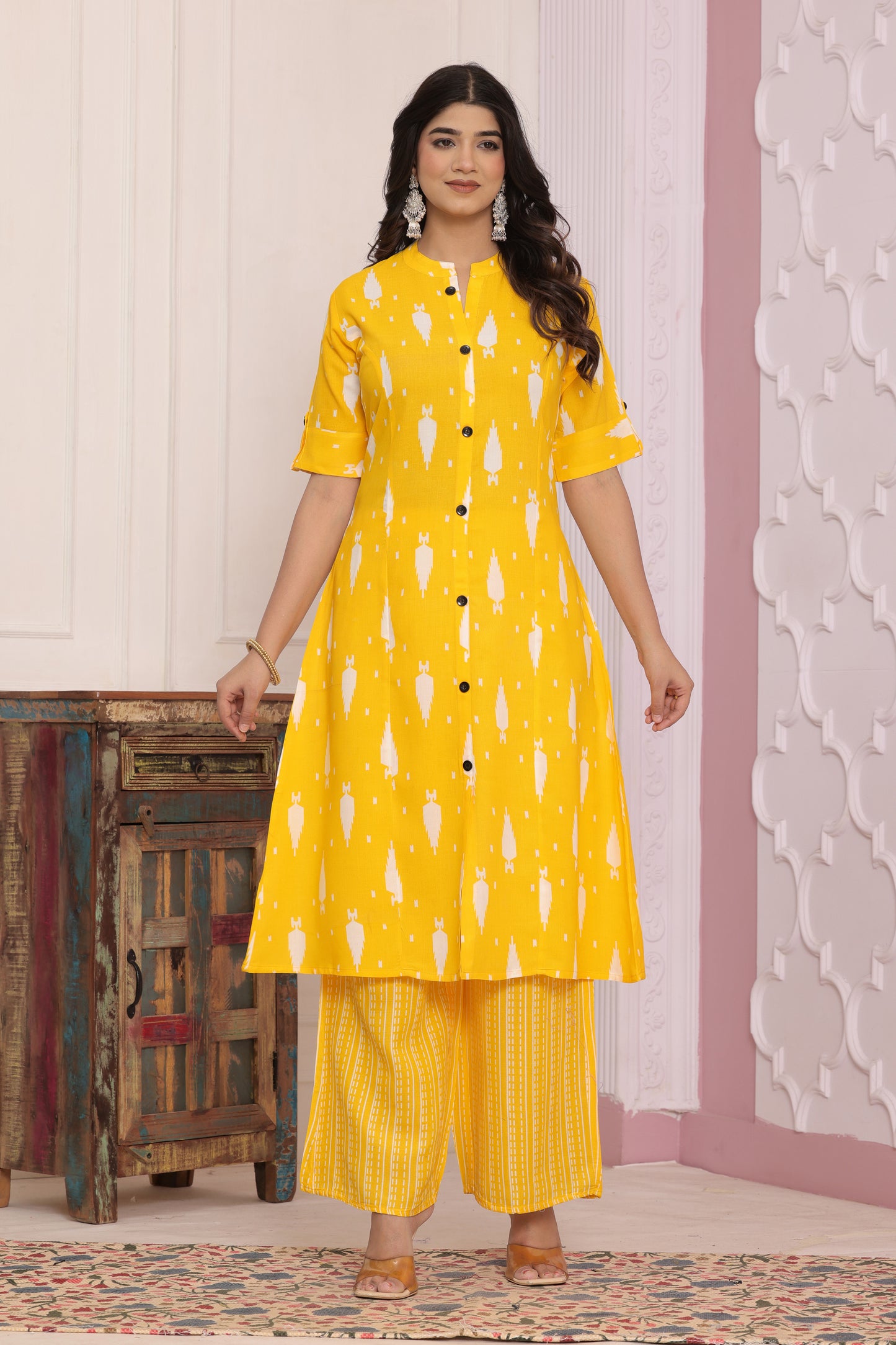 Elegant Rayon Printed Kurti Set