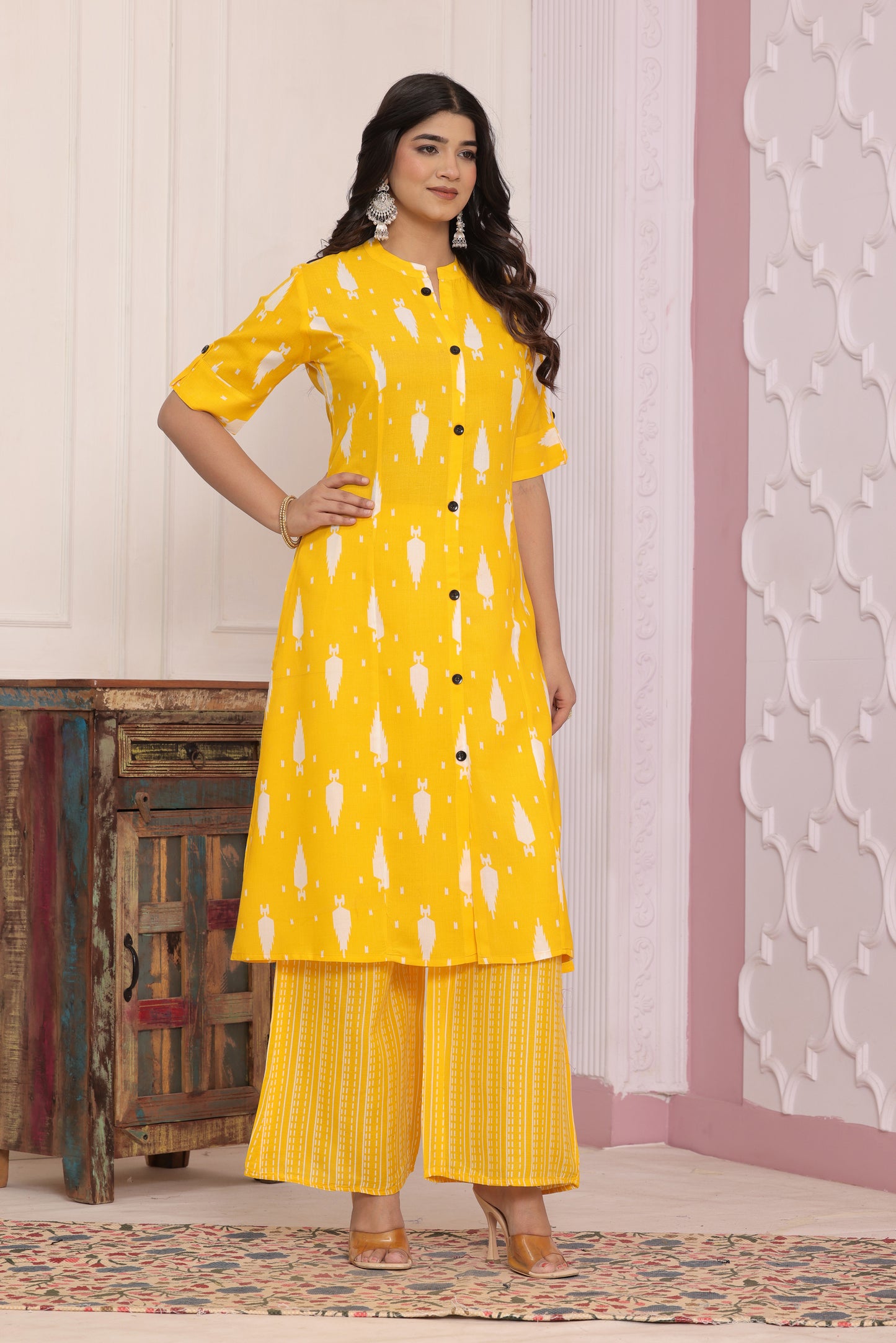 Elegant Rayon Printed Kurti Set