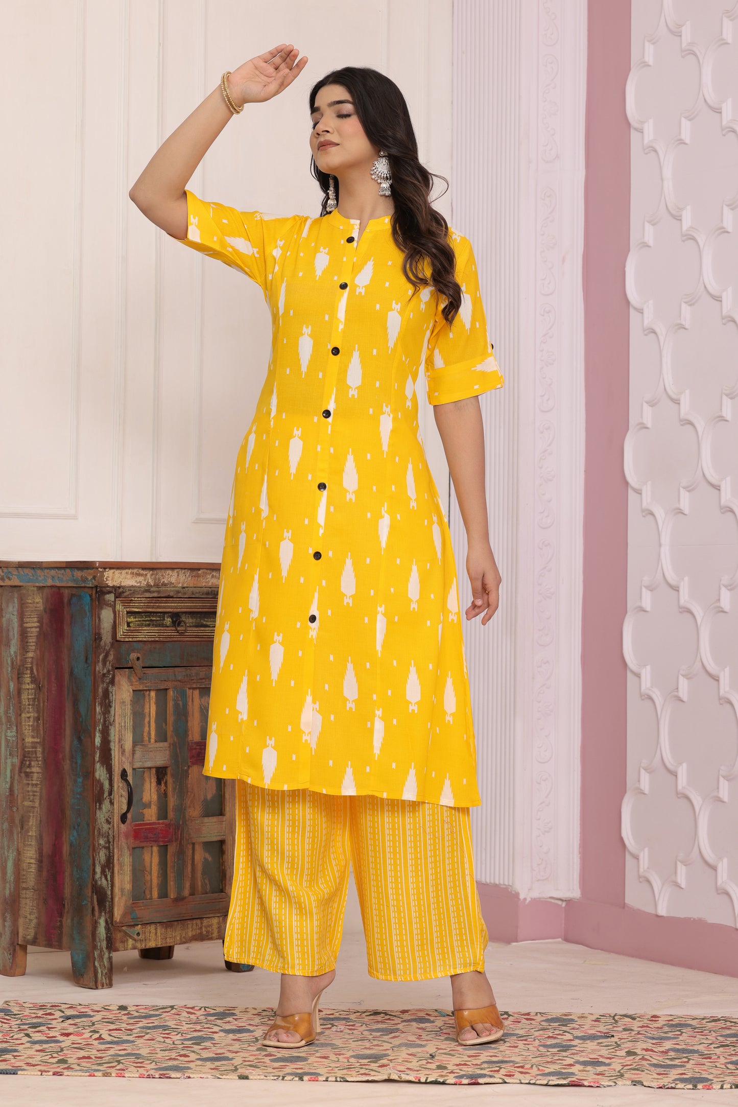 Elegant Rayon Printed Kurti Set