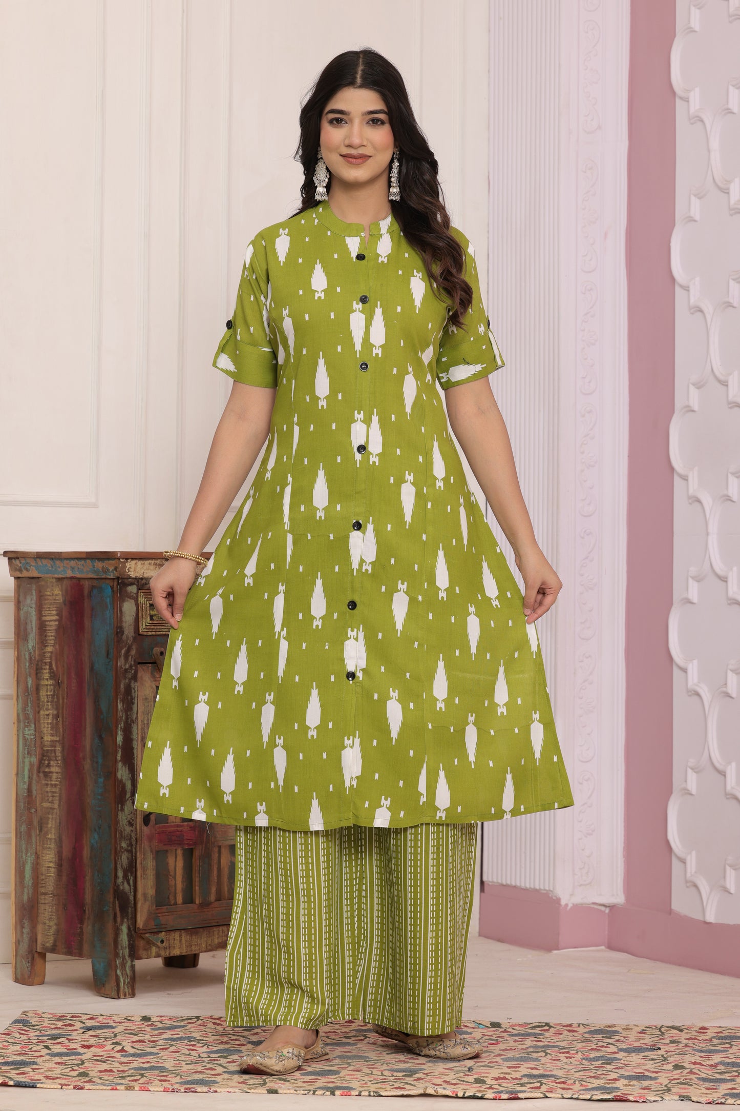 Elegant Rayon Printed Kurti Set