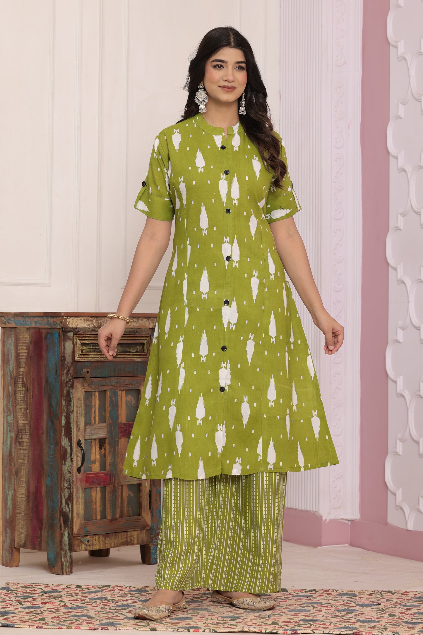 Elegant Rayon Printed Kurti Set