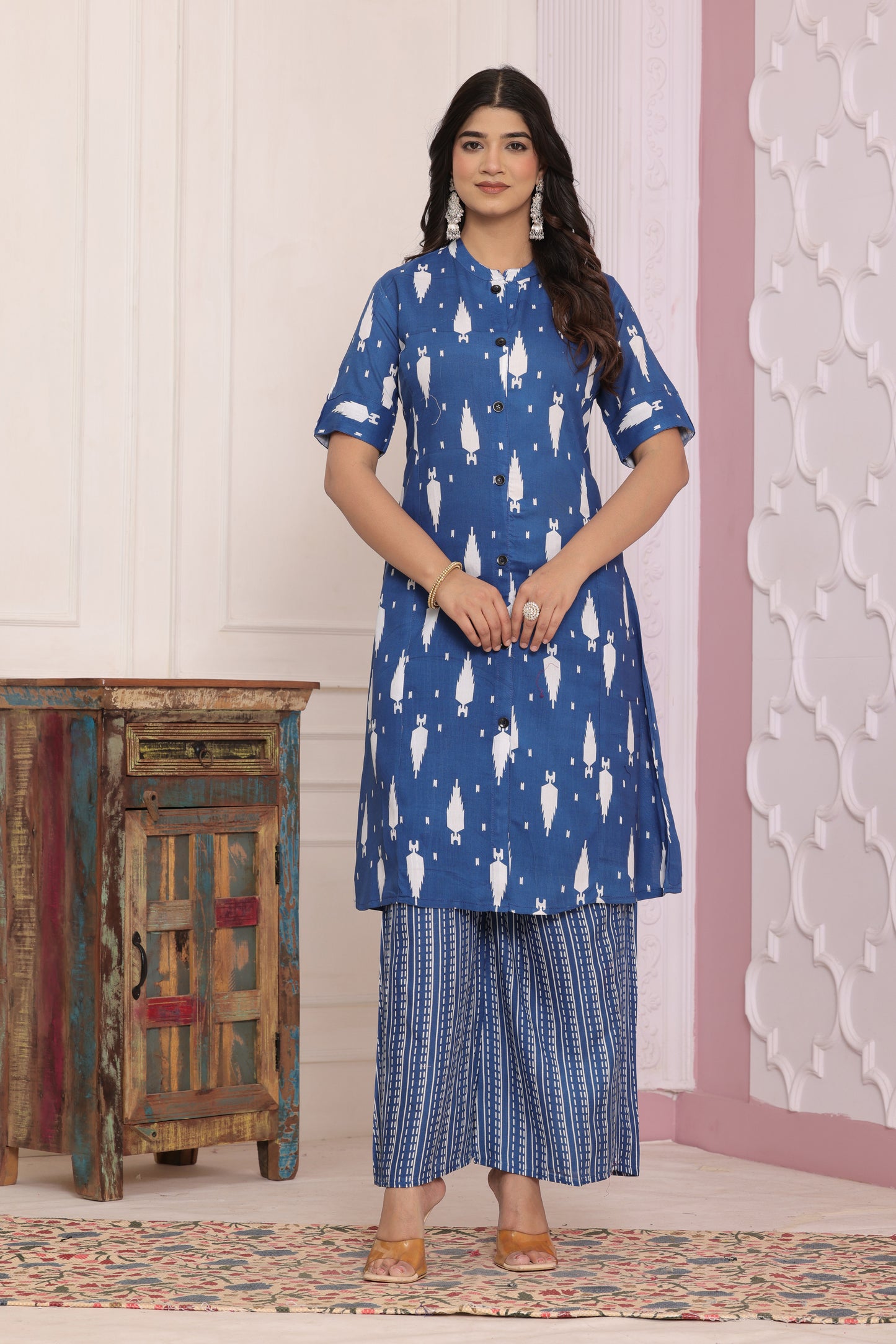 Elegant Rayon Printed Kurti Set