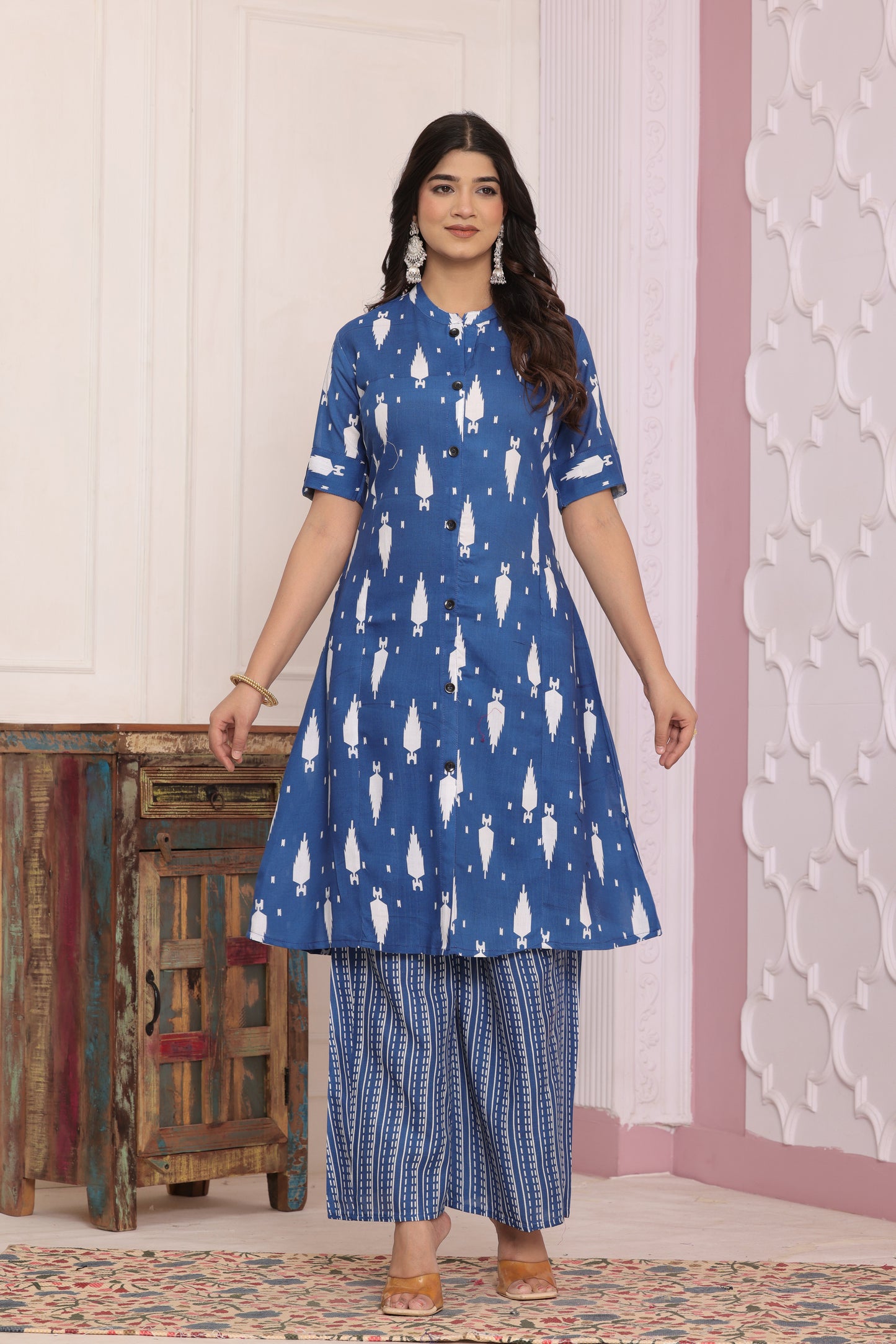 Elegant Rayon Printed Kurti Set