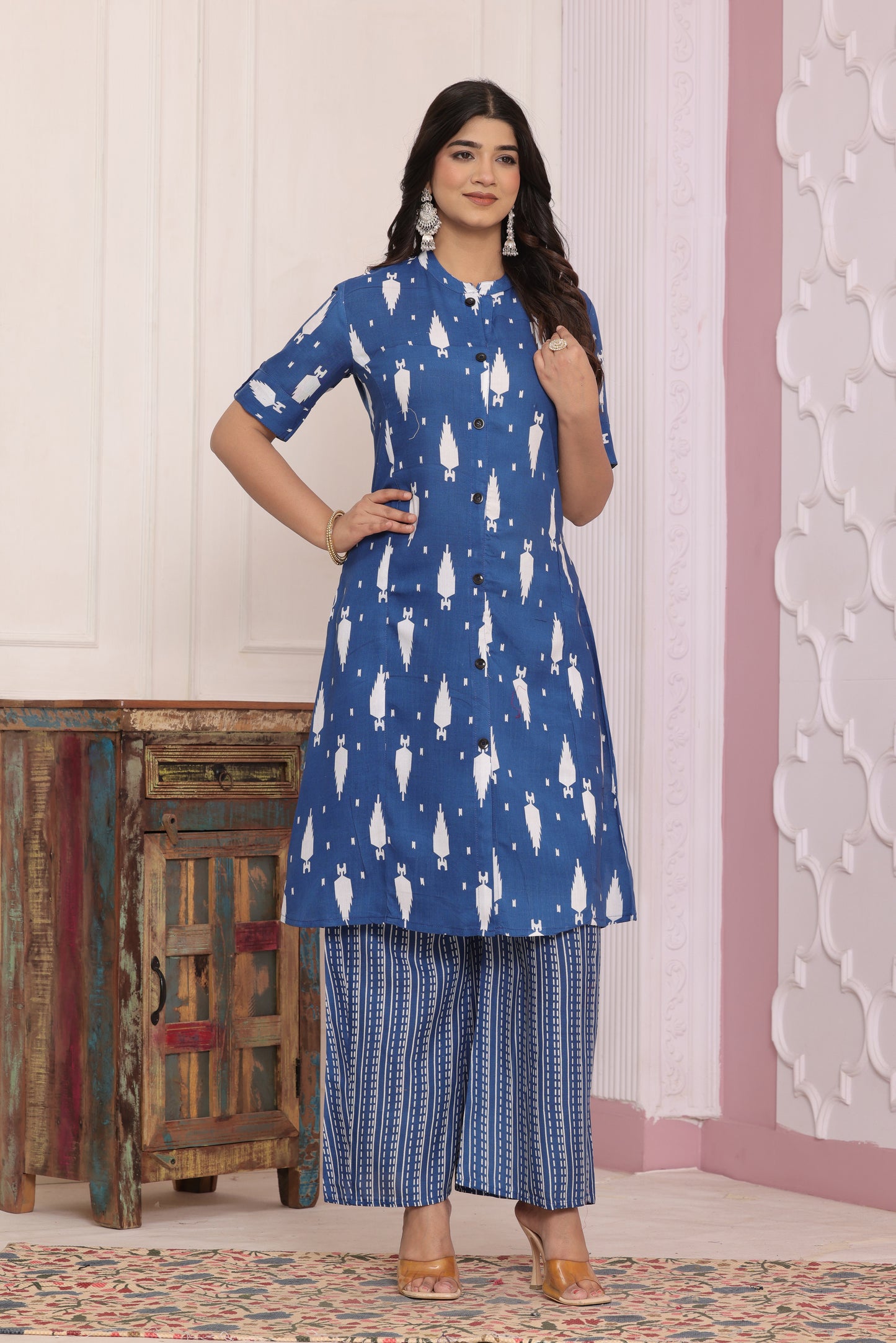 Elegant Rayon Printed Kurti Set