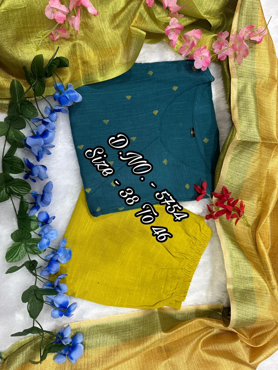 Handloom Banarasi Cotton Slub Kurti Set