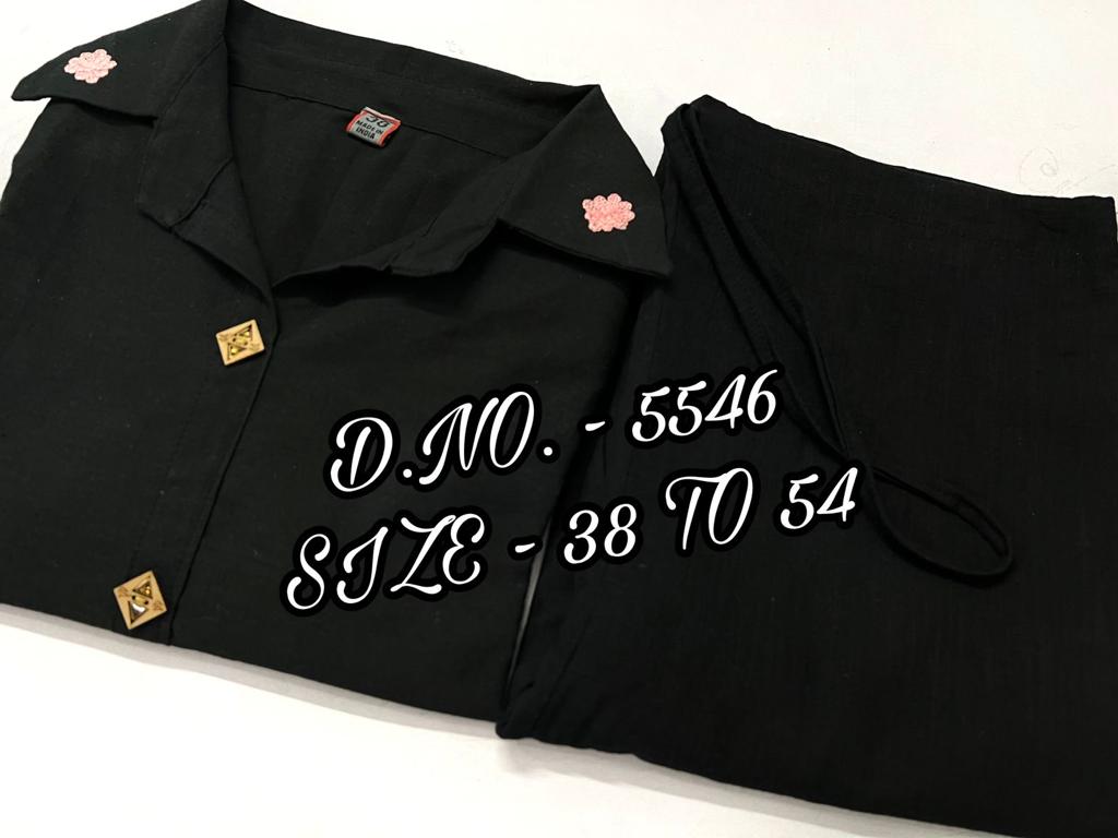 Premium Heavy Cotton Slub Aari Embroidered Shirt & Pant Cord Set