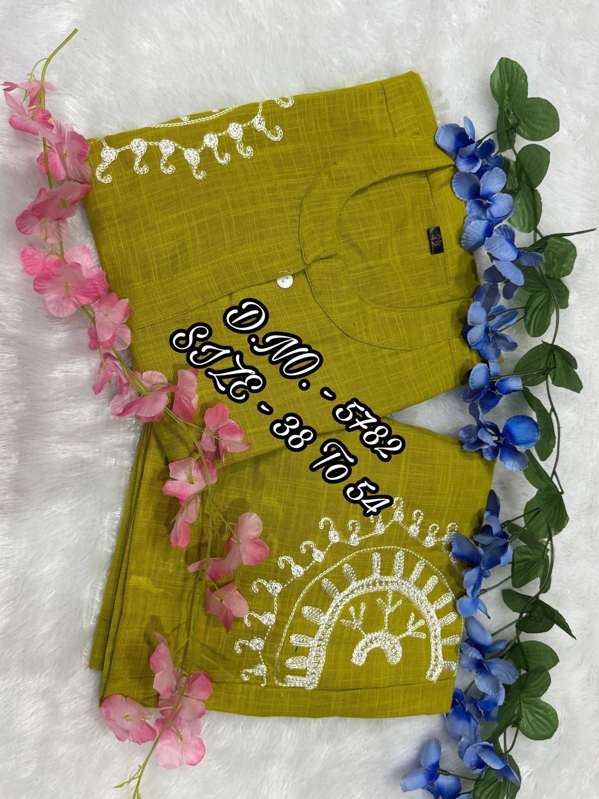 Premium Cotton Slub/Flex (Khadi) Short Shirt Co-ord Set with Hand Aari Embroidery