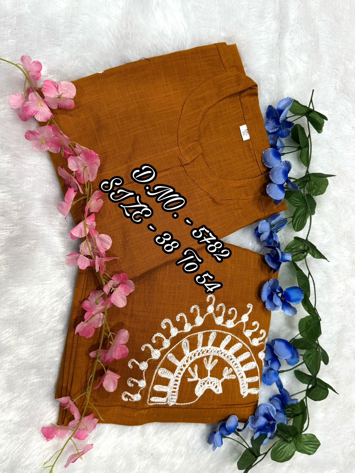 Premium Cotton Slub/Flex (Khadi) Short Shirt Co-ord Set with Hand Aari Embroidery