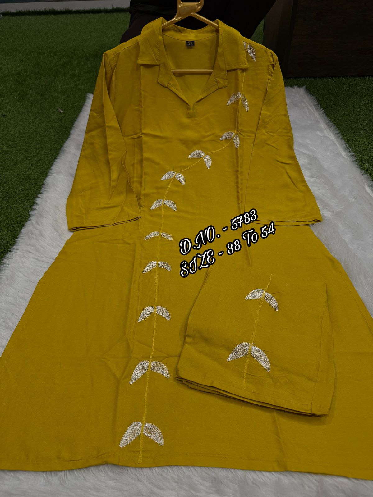 Heavy Rayon 14 Kg Embroidered Co-ord Set with Short Shirt & Pant