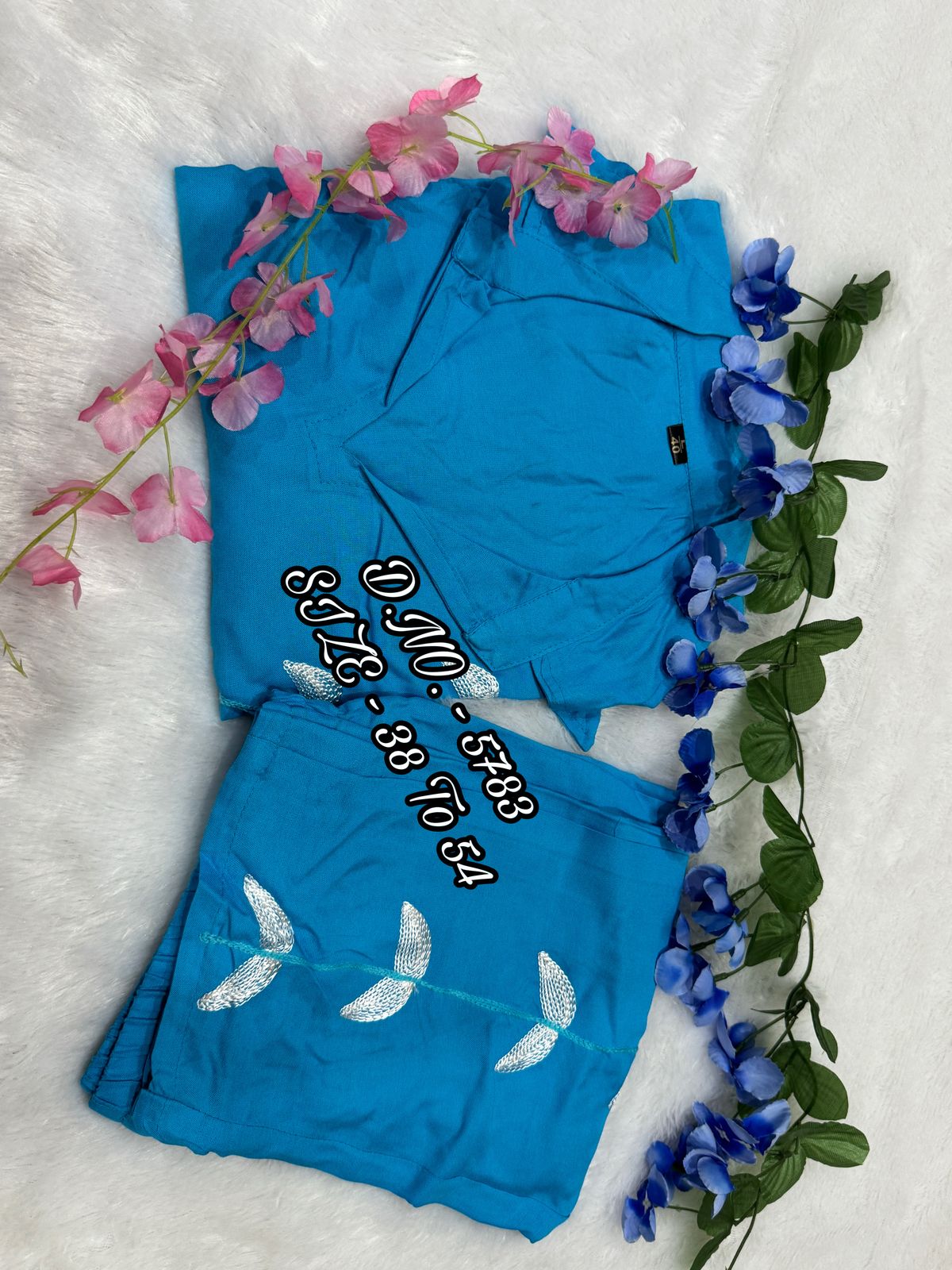 Heavy Rayon 14 Kg Embroidered Co-ord Set with Short Shirt & Pant
