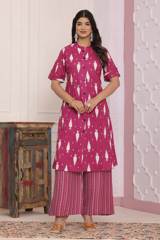 Elegant Rayon Printed Kurti Set