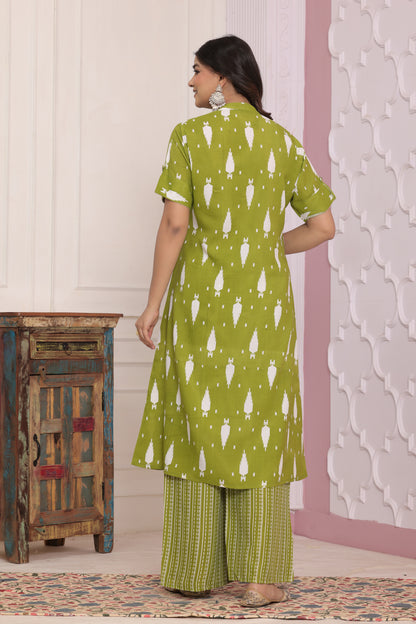 Elegant Rayon Printed Kurti Set