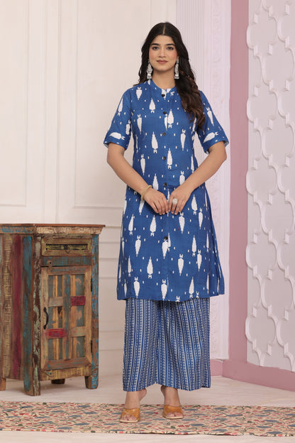 Elegant Rayon Printed Kurti Set