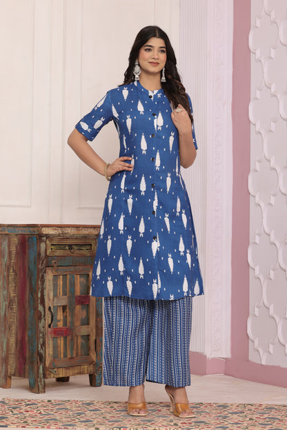 Elegant Rayon Printed Kurti Set