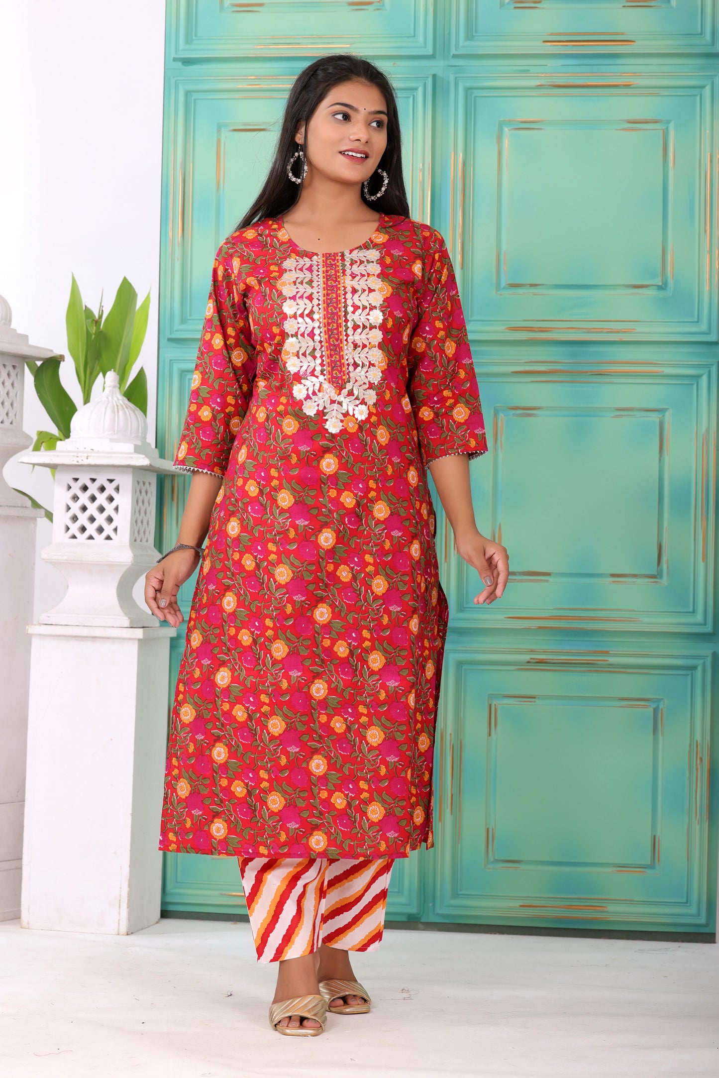 Comfortable Pure Cotton Kurta and Rayon Pant Set