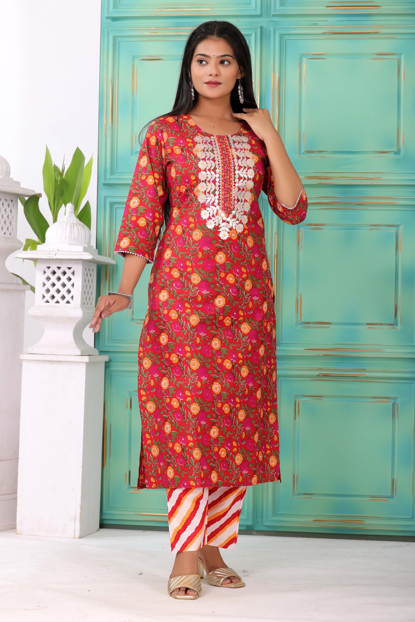 Comfortable Pure Cotton Kurta and Rayon Pant Set