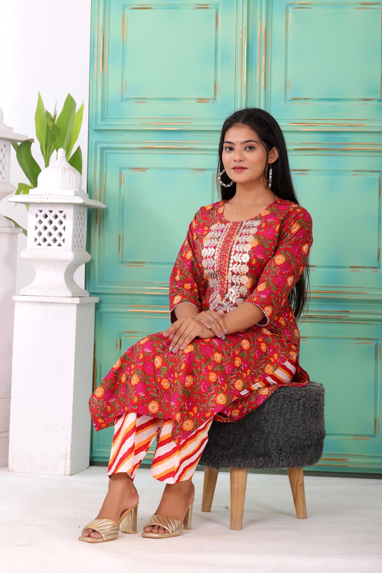 Comfortable Pure Cotton Kurta and Rayon Pant Set