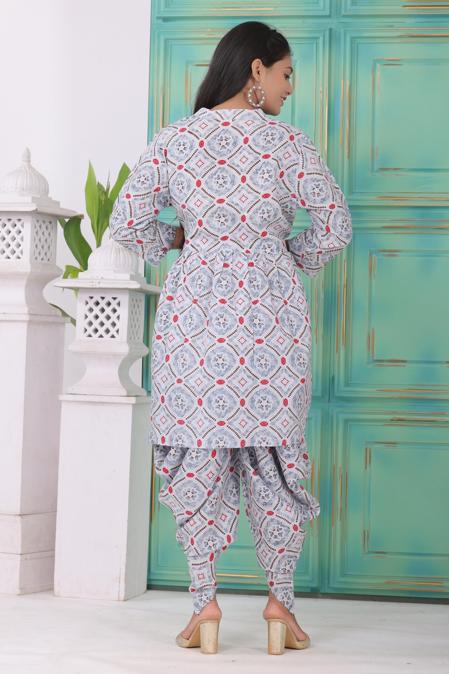 Elegant Heavy Rayon Kurti with Tulip Dhoti