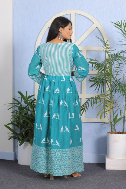 Breathable Pure Cotton Maxi Dress