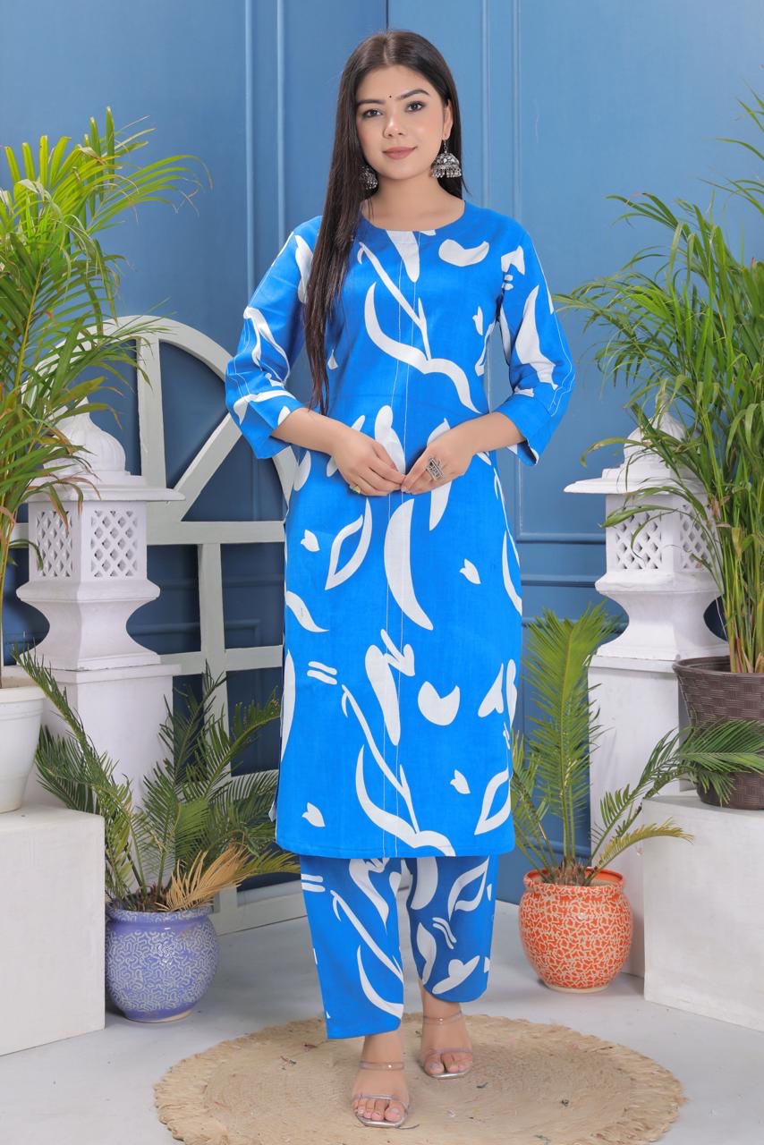 Pure Rayon Fabric Kurta And Pant Set.