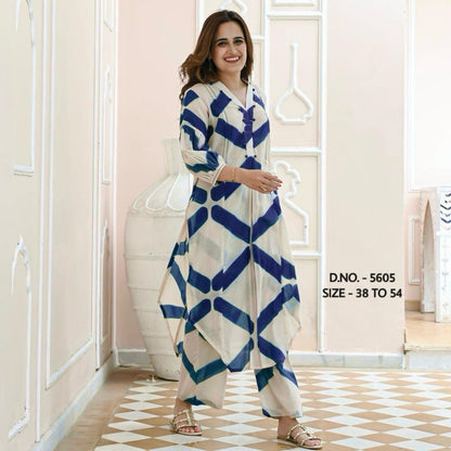 Heavy Rayon Digital print Fabric Kurta With Pant Co-ord set