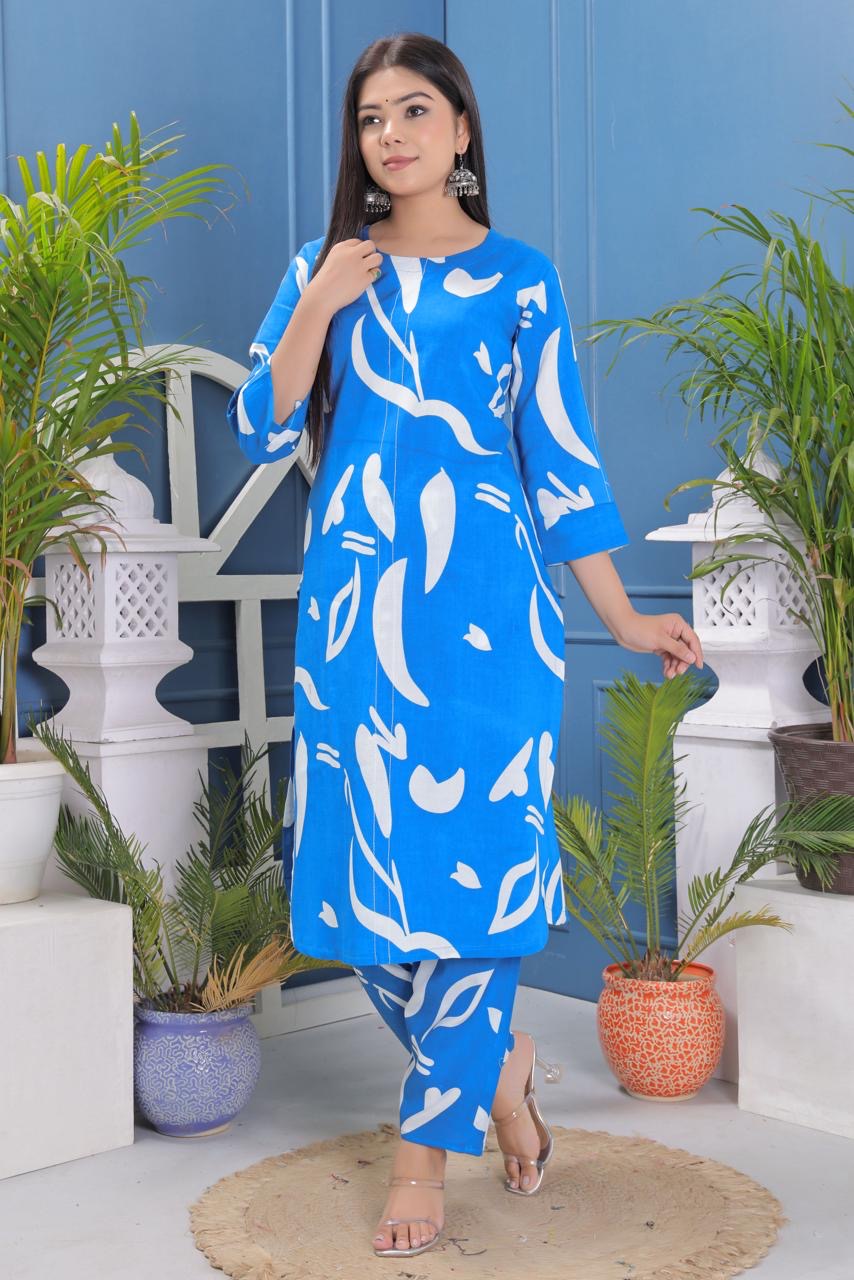 Pure Rayon Fabric Kurta And Pant Set.