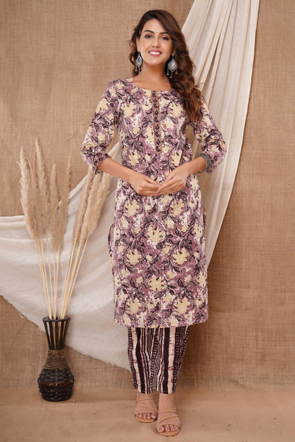 Pure Cotton Printed Fabric Kurta, Pant And Dupatta Set.