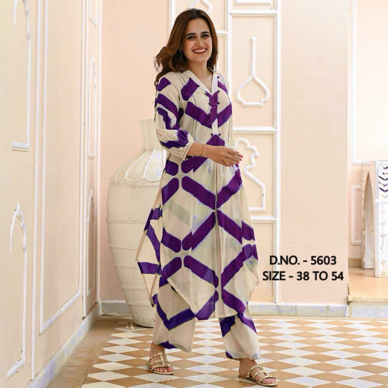 Heavy Rayon Digital print Fabric Kurta With Pant Co-ord set