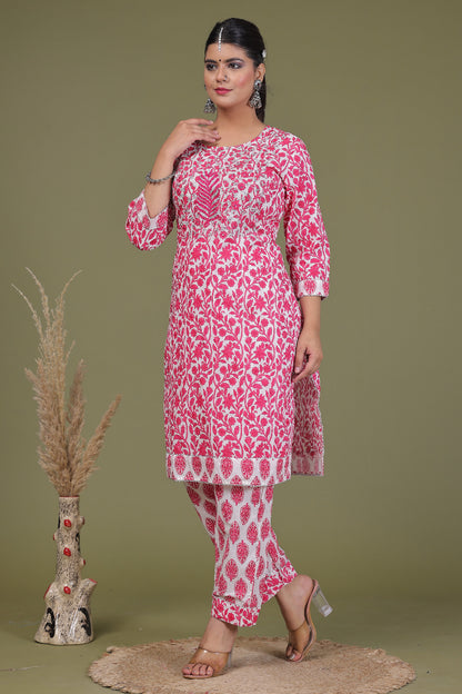 Pure Cotton Fabric Kurta And Pant Set.