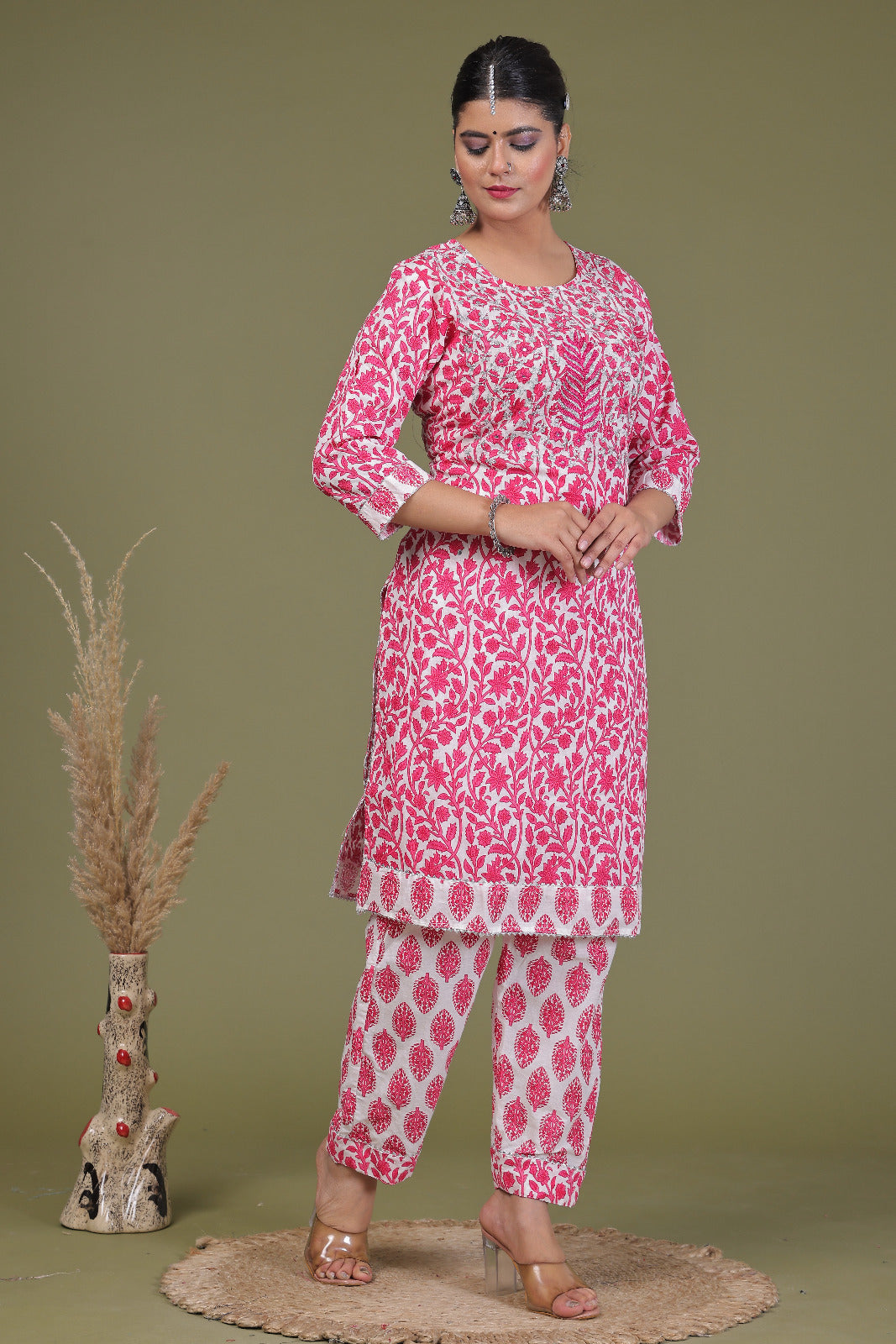 Pure Cotton Fabric Kurta And Pant Set.