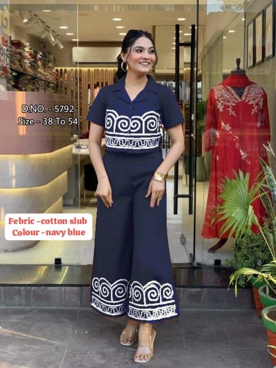 Heavy Cotton Slub/Flex (Khadi) Hand Aari Embroidered Short Shirt & Palazzo Co-ord Set
