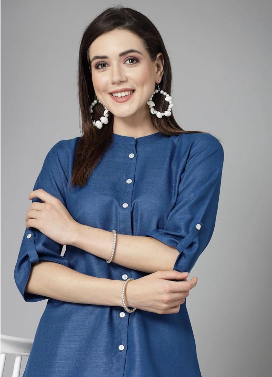 Pure Cotton Denim Kurti and Pant Set – 30” Length