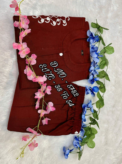 Premium Cotton Slub/Flex (Khadi) Short Shirt Co-ord Set with Hand Aari Embroidery