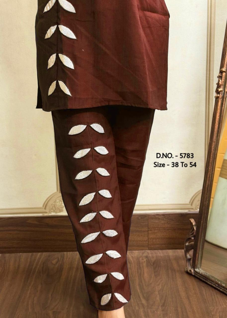 Heavy Rayon 14 Kg Embroidered Co-ord Set with Short Shirt & Pant