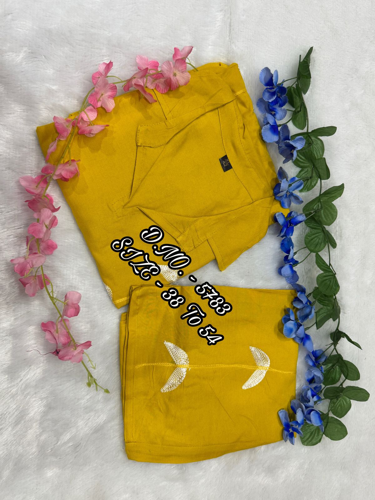 Heavy Rayon 14 Kg Embroidered Co-ord Set with Short Shirt & Pant