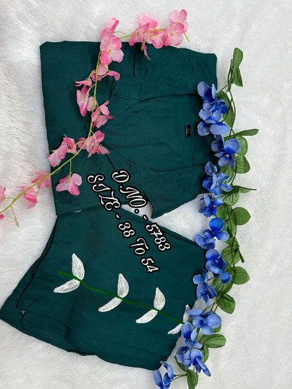 Heavy Rayon 14 Kg Embroidered Co-ord Set with Short Shirt & Pant