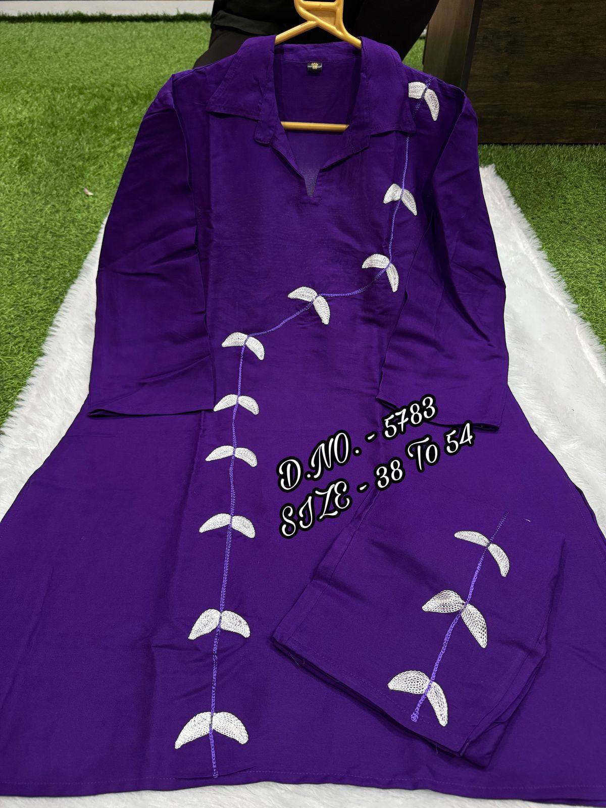 Heavy Rayon 14 Kg Embroidered Co-ord Set with Short Shirt & Pant