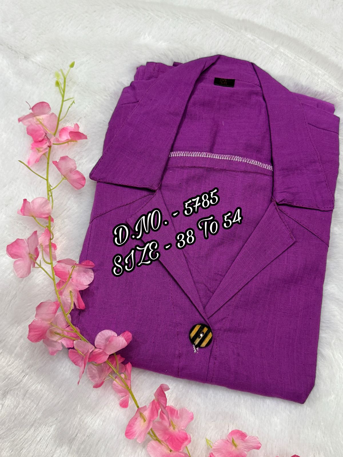 Cotton Slub/Flex (Khadi) Long Kurti with Front Slit & Openable Buttons