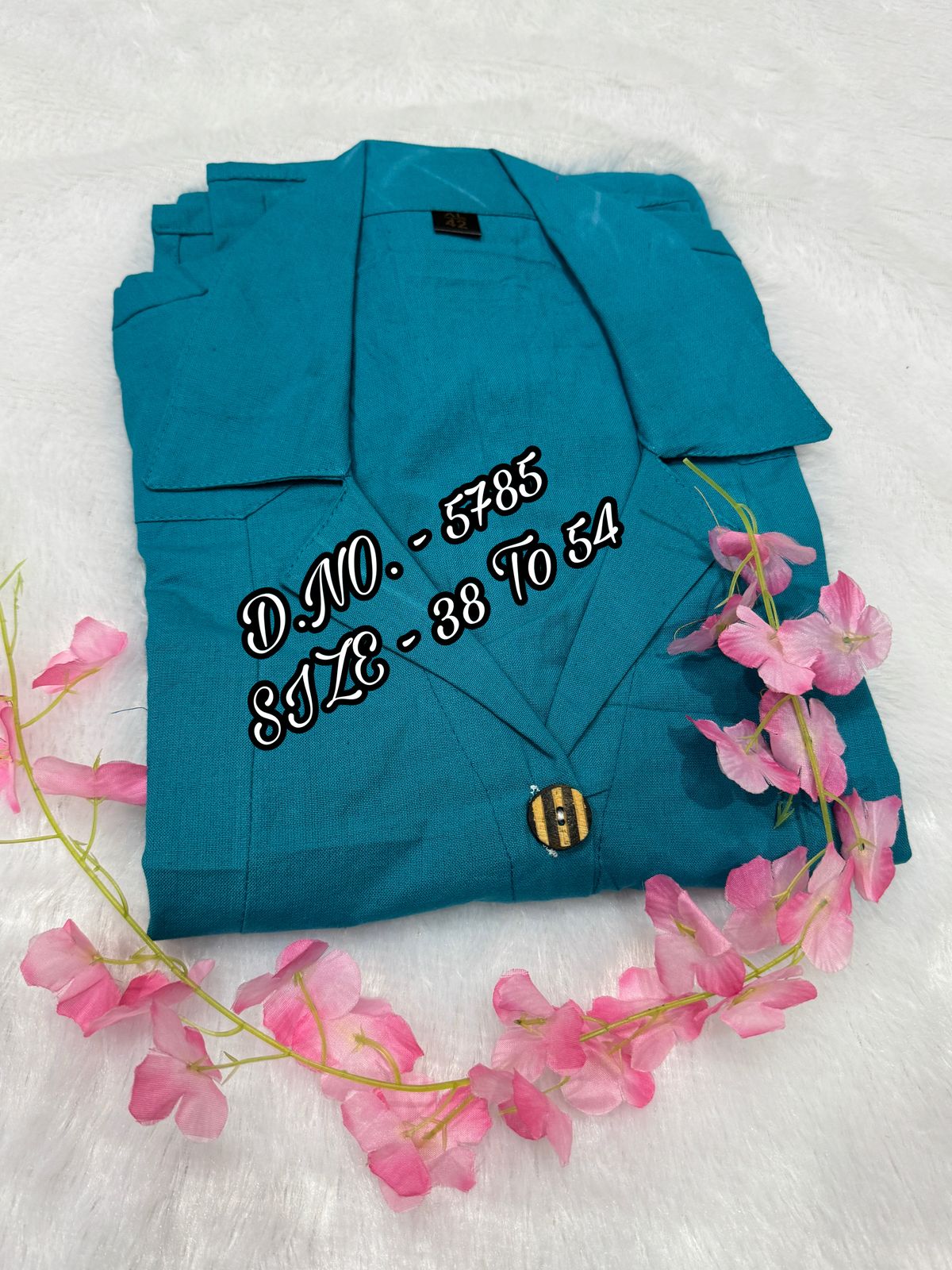 Cotton Slub/Flex (Khadi) Long Kurti with Front Slit & Openable Buttons