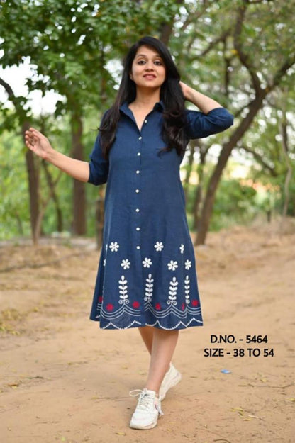 Pure Denim Fabric Single Stylish Pattern Kurta.