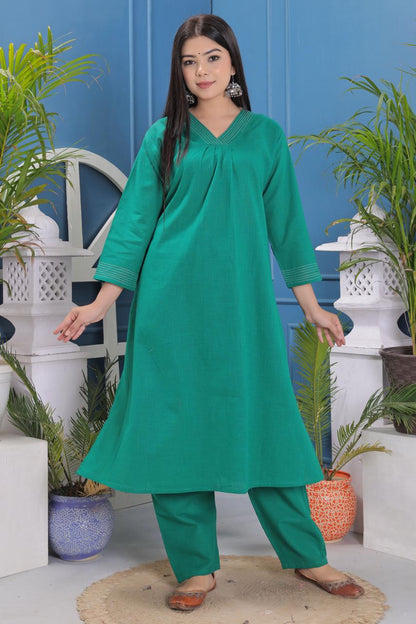 Pure Cotton Flex Kurta And Pant Set.