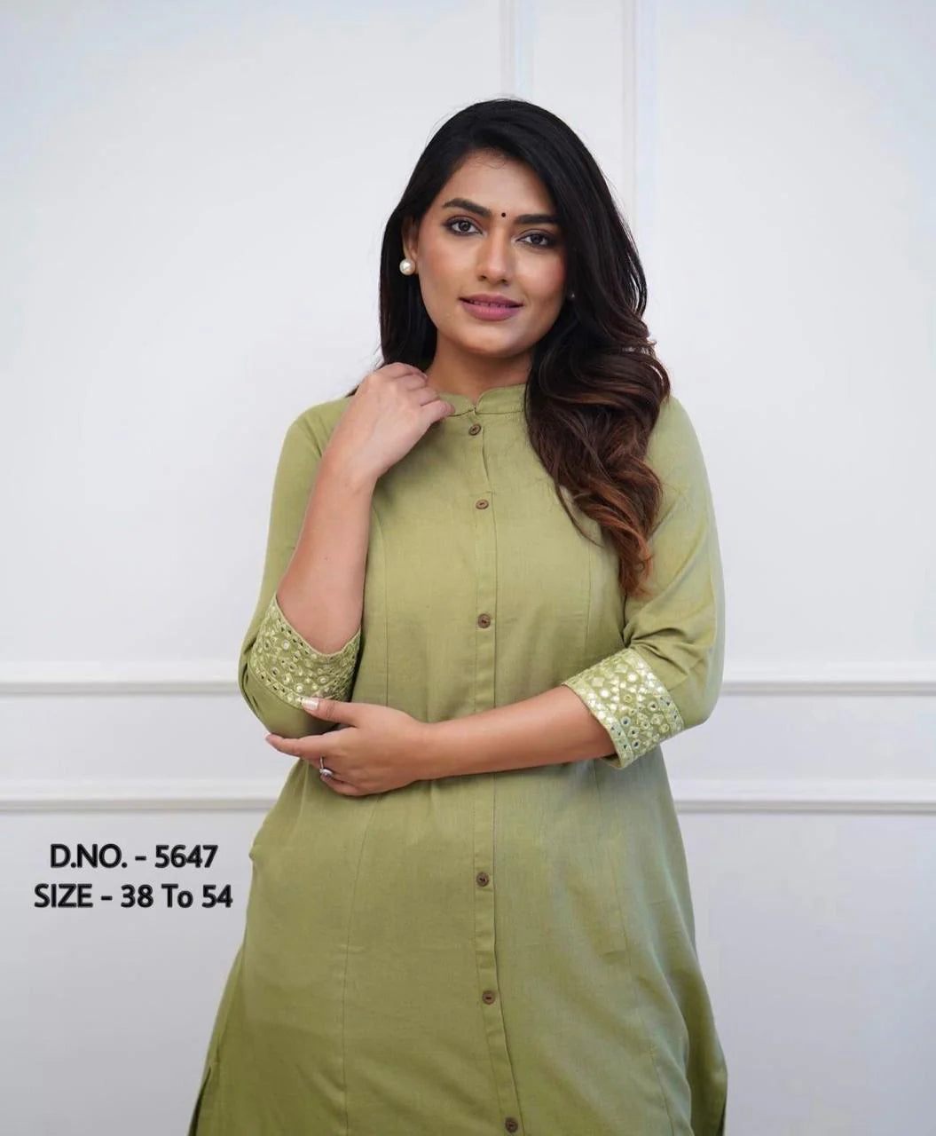 Heavy Rayon A-Line Kurti with Hand Aari Embroidery and Stylish Pants