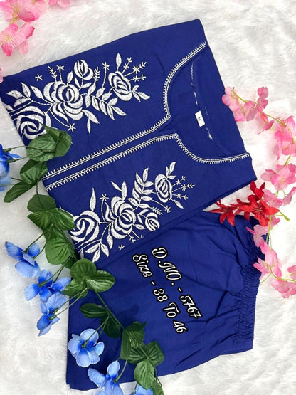 Elegant Pure Cotton Cambric Embroidered Cord Set