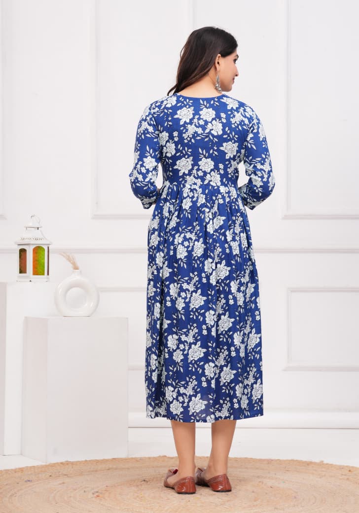 Pure Cotton Fabric Maternity Gown For Women.