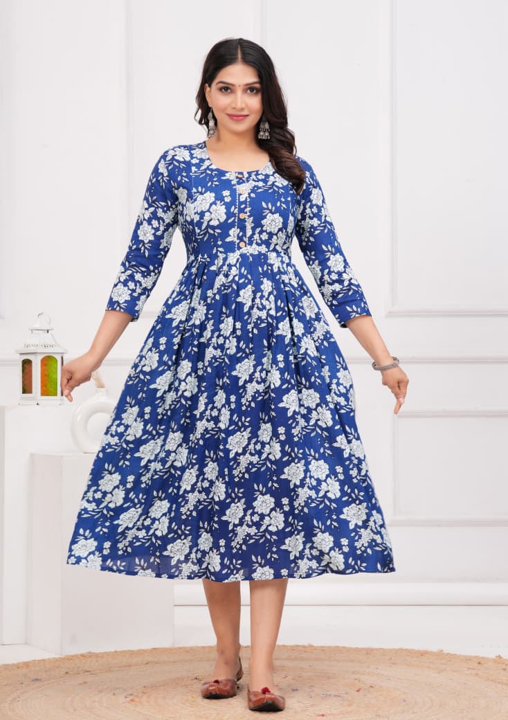 Pure Cotton Fabric Maternity Gown For Women.