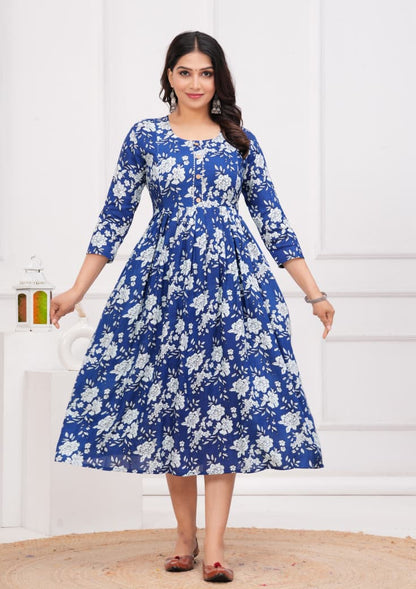 Pure Cotton Fabric Maternity Gown For Women.