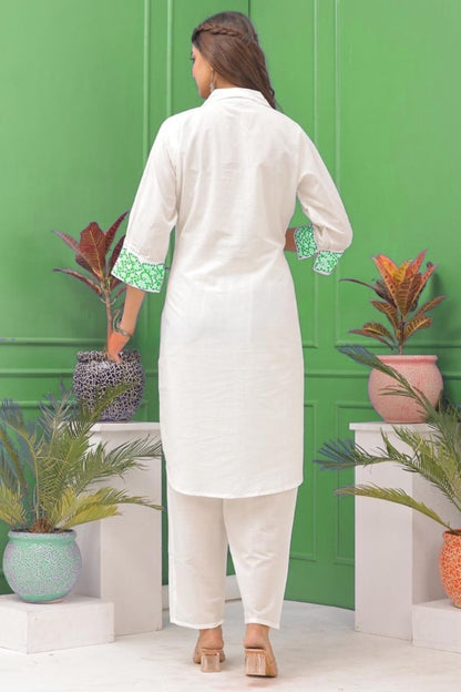 Pure  Cotton Cambric Best Quality Fabric Kurta And Pant Set